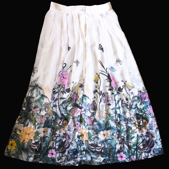 H&M Dresses & Skirts - Gorgeous H&M floral butterfly pleated maxi skirt